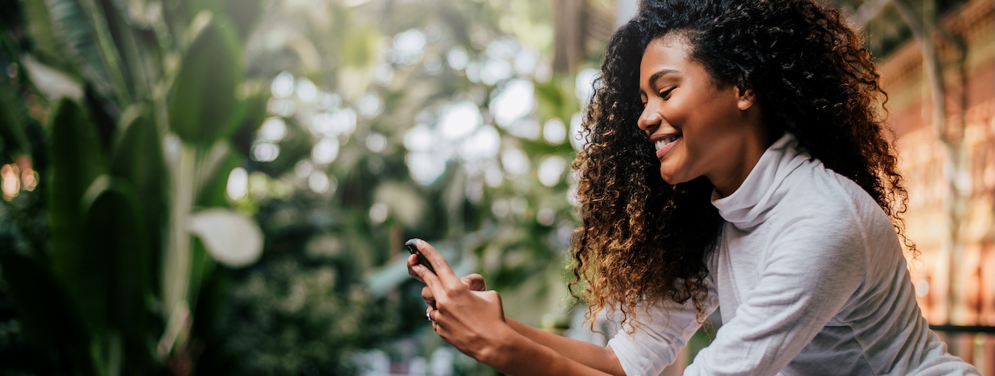 Woman looking at mobile phone