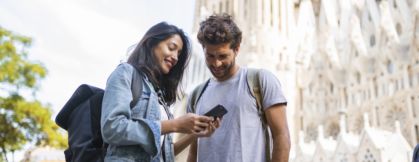 Couple Traveling on Phone